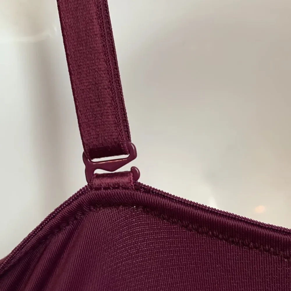 Victoria’s Secret PINK Wear Everywhere Super Push-Up Bra 34B Burgundy - Picture 7 of 12